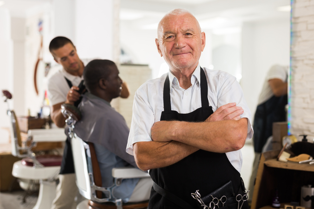 Professional aged barber